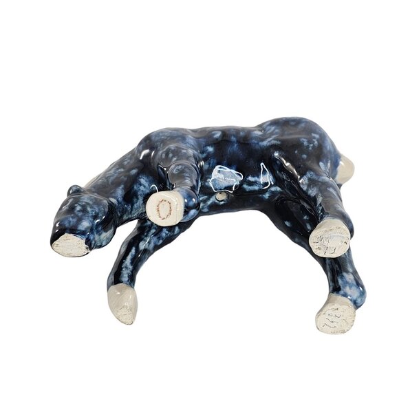 Vintage Dorothy Kindell Foal Horse Figurine Blue Grazing Rare - Picture 9 of 10